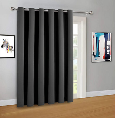 Grey & Thermal Eyelet Curtains Room Divider Door Curtain