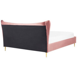 Beliani Bed Velvet Chaleix 180 X 200 Cm (Eu Super King) Peach Pink - thumbnail 6