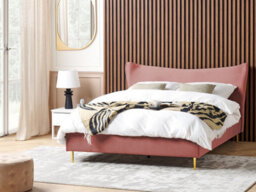 Beliani Bed Velvet Chaleix 180 X 200 Cm (Eu Super King) Peach Pink - thumbnail 2
