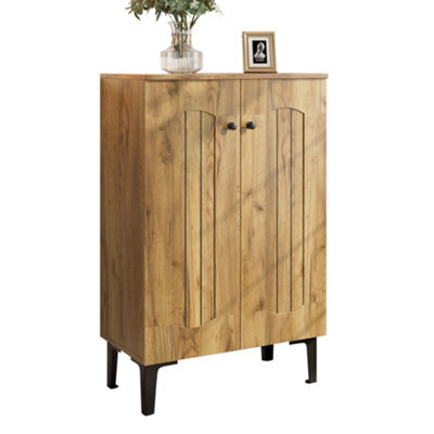 Btm Doubledoor Shoe Cabinet, Large Storage With Multilayer Shelves, Spacesaving Entryway Organizer - image 1
