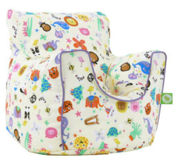 Bean Lazy Cotton Party Animals Bean Bag Arm Chair Toddler Size - thumbnail 2
