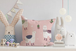 Warren Reed Designer Happy Lama Cushions 45Cm X 45Cm - thumbnail 2