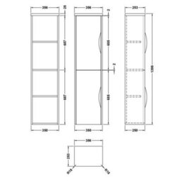 Dezine Nile 350mm Satin Anthracite Tall Storage Unit - thumbnail 3