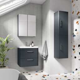 Dezine Nile 350mm Satin Anthracite Tall Storage Unit - thumbnail 2