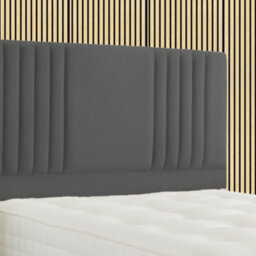 Arlo 36 Inch High Linen Strutted Divan Bed Headboard - Black - thumbnail 1