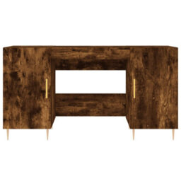 Berkfield Desk Smoked Oak 140X50X75 Cm Engineered Wood - thumbnail 6
