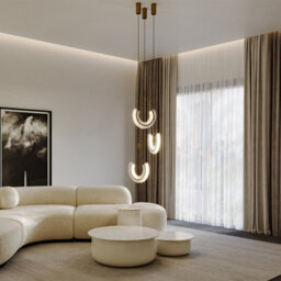 Luminosa Lighting Luminosa Maytoni Maya I Modern Integrated Led Pendant Ceiling Light Gold 3000K - thumbnail 2