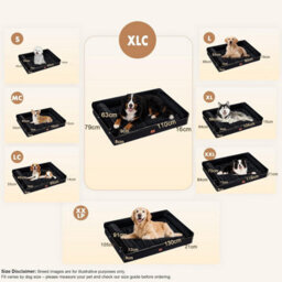 Luckracer Large Dog Bed Sofa Washable Orthopedic Dog Beds Brown 110X79X16Cm - thumbnail 2