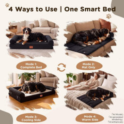 Luckracer Large Dog Bed Sofa Washable Orthopedic Dog Beds Brown 110X79X16Cm - thumbnail 4