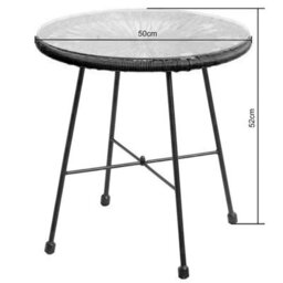 Southbury Designer Egg  String Chair Bistro Garden Set - Black - thumbnail 6