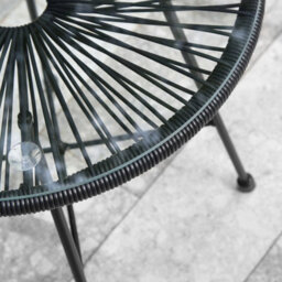 Southbury Designer Egg  String Chair Bistro Garden Set - Black - thumbnail 2