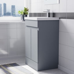 Nes Home Matte Grey 500mm Pvc Freestanding Bathroom Basin Vanity Unit - thumbnail 3