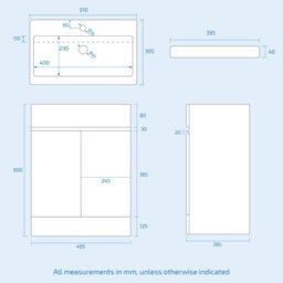 Nes Home Matte Grey 500mm Pvc Freestanding Bathroom Basin Vanity Unit - thumbnail 7