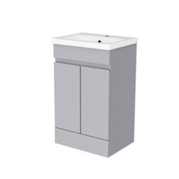 Nes Home Matte Grey 500mm Pvc Freestanding Bathroom Basin Vanity Unit - thumbnail 6