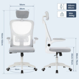 White Office Chair Computer Desk Chairs Back Mesh Ergonomic Swivel Gas Lift Home - thumbnail 2
