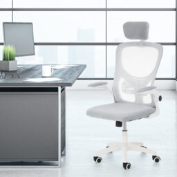 White Office Chair Computer Desk Chairs Back Mesh Ergonomic Swivel Gas Lift Home - thumbnail 3