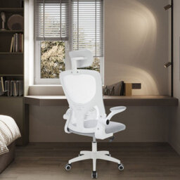White Office Chair Computer Desk Chairs Back Mesh Ergonomic Swivel Gas Lift Home - thumbnail 4