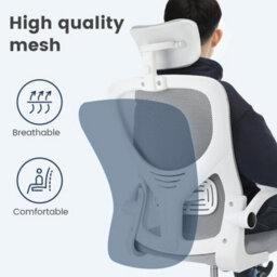 White Office Chair Computer Desk Chairs Back Mesh Ergonomic Swivel Gas Lift Home - thumbnail 5