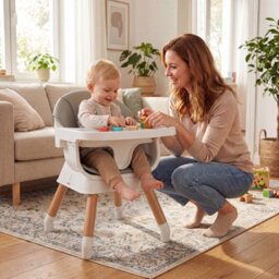 Gainoom 9-In-1 Convertible High Chair Dark Grey For Babies And Toddlers Baby Booster Seat With Waterproof Seat Cushion - thumbnail 5