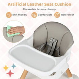 Gainoom 9-In-1 Convertible High Chair Dark Grey For Babies And Toddlers Baby Booster Seat With Waterproof Seat Cushion - thumbnail 9