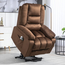 Homcom Lift Chair With Vibration Massage, Heat, Quick Assembly, Brown - thumbnail 1