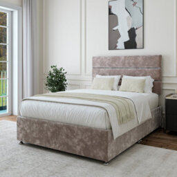 Bedmaster Silver Chenille Divan Base And Lined Headboard King Size - thumbnail 2
