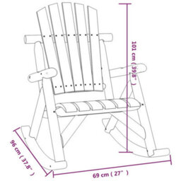Berkfield Garden Rocking Chair 69X96X101 Cm Solid Wood Spruce - thumbnail 6