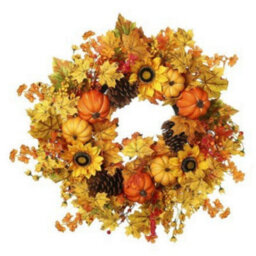 Xl Autumn Pumpkin Sunflower Door Wreath