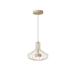 Luminosa Lighting Luminosa Axia Wire Frame Pendant Ceiling Light Beige 1X Gx53 - thumbnail 1