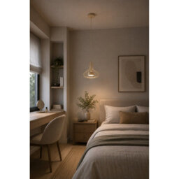 Luminosa Lighting Luminosa Axia Wire Frame Pendant Ceiling Light Beige 1X Gx53 - thumbnail 2