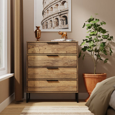 Tamworth 4 Drawer Chest Of Drawers In Vintage Oak (Ready Assembled) - image 1