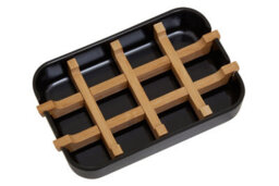 Orsina Eco-Friendly Black Soap Dish, Removable Bamboo Insert Soap Tray, Modern Soap Case Holder, Bath Soap Holder - thumbnail 2