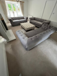 Stratus Interiors Regal Classic Chesterfield Sofa Deep Button Soft Velvet & Wool Fabric - L Shape Corner - thumbnail 1