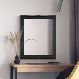 Mirroroutlet Fraser Black Small Beaded Mirror 61 X 51Cm - thumbnail 1