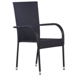 Berkfield 7 Piece Garden Dining Set Poly Rattan Black - thumbnail 4