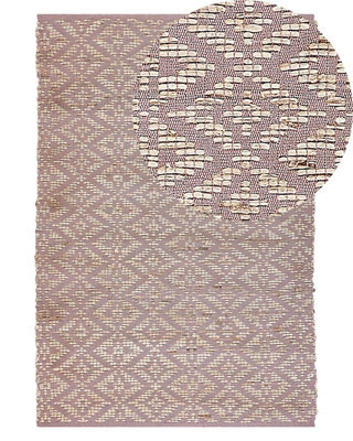 Beliani Rug Gerze Pink 140 X 200 Cm Cotton - image 1