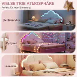 Double Bed Frame, Velvet Upholstered Bed, 4Ft6 Cloud Shaped Bed With Crown, Adjustable Headboard, Wooden Slatted Frame,135 X 190Cm - thumbnail 2