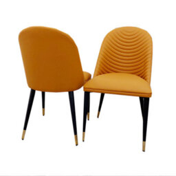 Stratus Interiors Alba Pvc Leather Dining Chair Grey - Gold Tip Legs - thumbnail 6