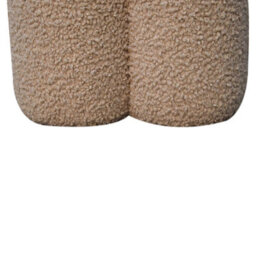 Wyld Haus Domme Mud Boucle Clover-Shaped Footstool, Mango Wood, Beige - thumbnail 8