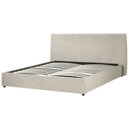 Beliani Ottoman Bed Velvet Lavaur 180 X 200 Cm (Eu Super King) Taupe - thumbnail 4