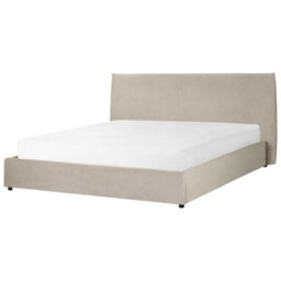 Beliani Ottoman Bed Velvet Lavaur 180 X 200 Cm (Eu Super King) Taupe - thumbnail 6