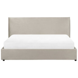 Beliani Ottoman Bed Velvet Lavaur 180 X 200 Cm (Eu Super King) Taupe - thumbnail 7