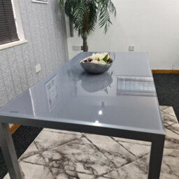 Kosy Koala Dining Table Grey Glass Kitchen Place For 4 Seats, Dining Table Only (Grey H 75 X L 120 X W 70 Cm) - thumbnail 9