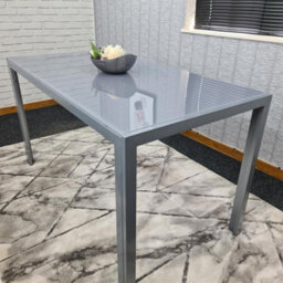 Kosy Koala Dining Table Grey Glass Kitchen Place For 4 Seats, Dining Table Only (Grey H 75 X L 120 X W 70 Cm) - thumbnail 1