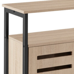 Tectake Sideboard Warrington - 2 Large Shelves, 3 Storage Compartments, 100 X 37 X 82 Cm 100 Cm - Industrial Wood Light, Oak Sonoma - thumbnail 6