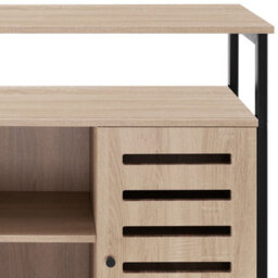 Tectake Sideboard Warrington - 2 Large Shelves, 3 Storage Compartments, 100 X 37 X 82 Cm 100 Cm - Industrial Wood Light, Oak Sonoma - thumbnail 7