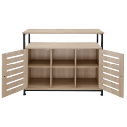 Tectake Sideboard Warrington - 2 Large Shelves, 3 Storage Compartments, 100 X 37 X 82 Cm 100 Cm - Industrial Wood Light, Oak Sonoma - thumbnail 3