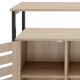 Tectake Sideboard Warrington - 2 Large Shelves, 3 Storage Compartments, 100 X 37 X 82 Cm 100 Cm - Industrial Wood Light, Oak Sonoma - thumbnail 8