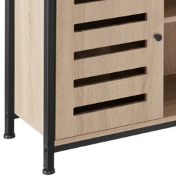 Tectake Sideboard Warrington - 2 Large Shelves, 3 Storage Compartments, 100 X 37 X 82 Cm 100 Cm - Industrial Wood Light, Oak Sonoma - thumbnail 9
