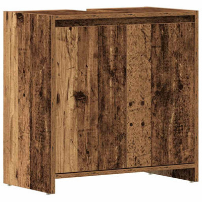 Berkfield Durable Bathroom Sink Cabinet Old Wood 60X33X60 Cm Engineered Wood - image 1